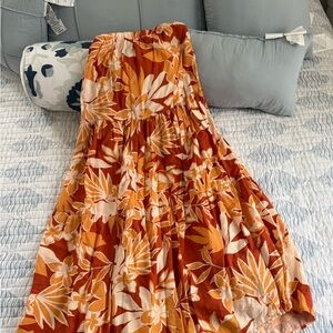 Floral Orange Women's Skirt